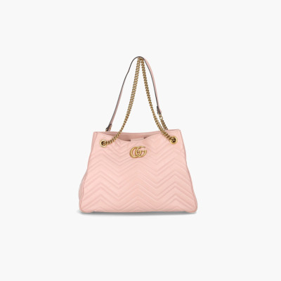 Gucci Marmont Shoulder bag aus Leder in Rosa / Pink