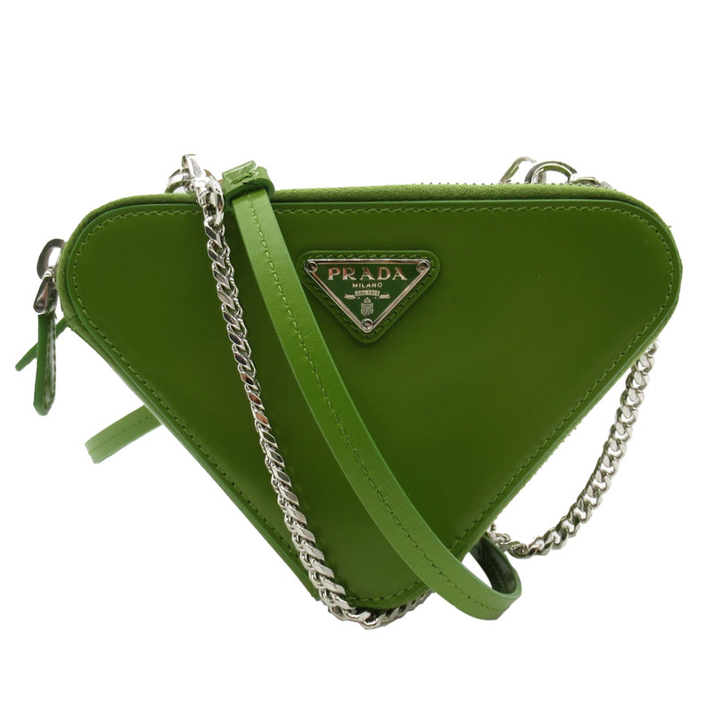 PRADA Women s Shoulder bag Leather in Green Second Hand