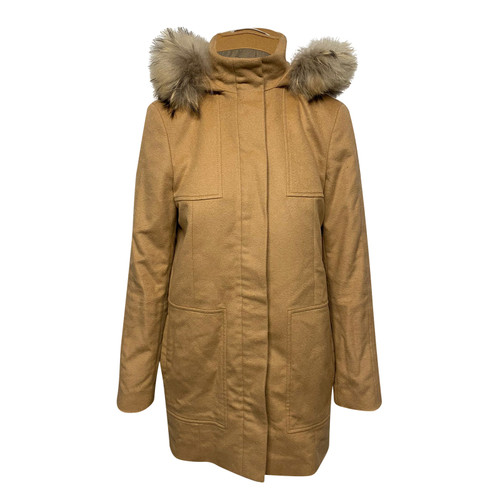 HUGO BOSS Damen Jacke/Mantel aus Wolle in Gelb Größe: S