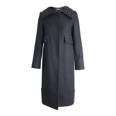 Alberta Ferretti Jacket/Coat Wool in Black