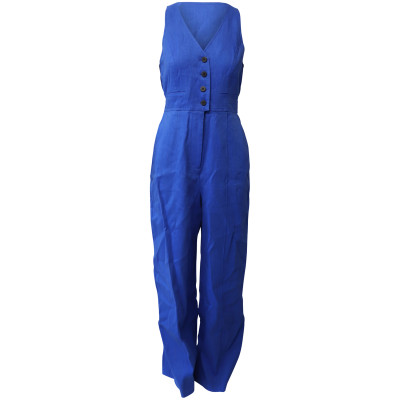 Diane Von Furstenberg Jumpsuit Linen in Blue