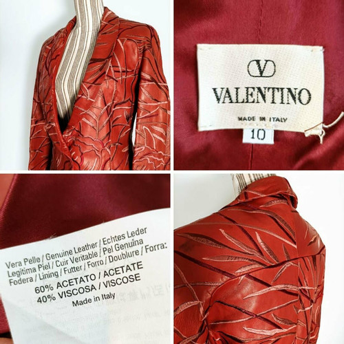 VALENTINO GARAVANI Femme Veste/Manteau en Cuir en Rouge