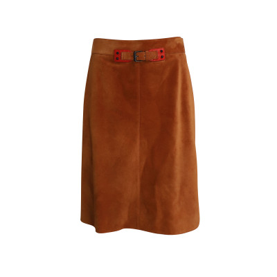 Bottega Veneta Skirt Leather in Brown