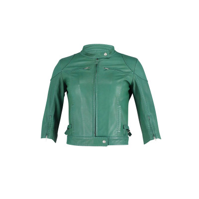 Fendi Jacket/Coat Leather in Green