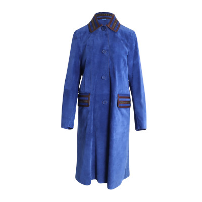 Bottega Veneta Jacket/Coat Leather in Blue