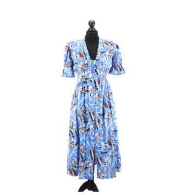 Diane Von Furstenberg Dress Cotton in Blue