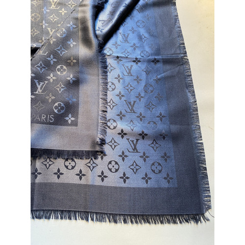 LOUIS VUITTON Damen Monogram Shine Tuch aus Wolle in Grau