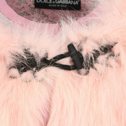 DOLCE & GABBANA Damen Jacke/Mantel aus Pelz in Rosa / Pink