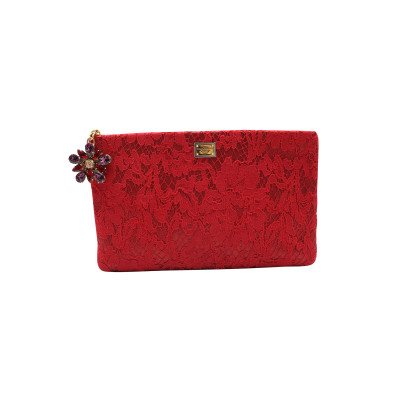 Dolce & Gabbana Clutch Bag Canvas in Red