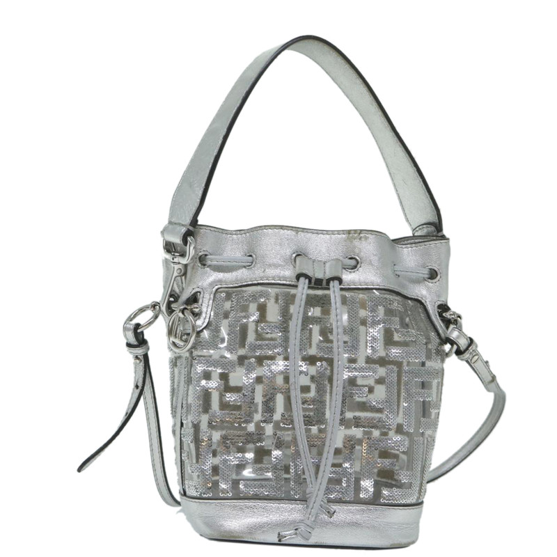 Shoulder bag Leather in Silvery