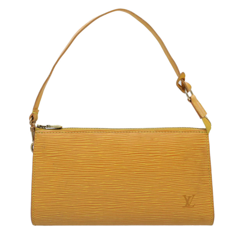 Pochette Accessoires Leather in Yellow
