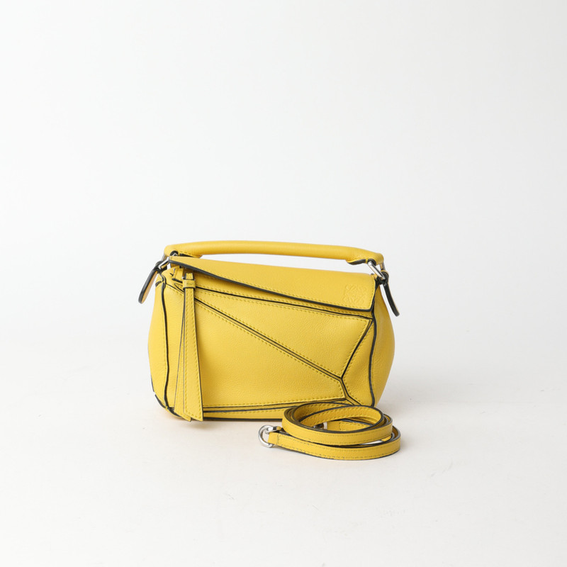 Handbag Leather in Yellow