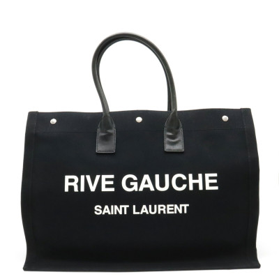 Yves Saint Laurent Rive Gauche Tote Leer in Zwart