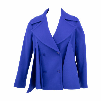 Elie Saab Jacke/Mantel aus Wolle in Blau