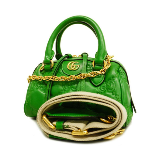 GUCCI Dames Handtas Leer in Groen Tweedehands