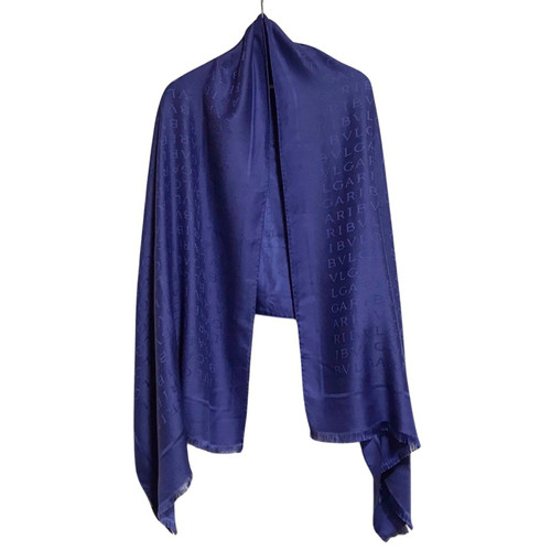 BULGARI Damen Schal/Tuch aus Wolle in Blau | Second Hand
