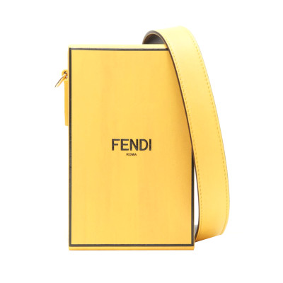 Fendi Clutch Bag Leather in Yellow