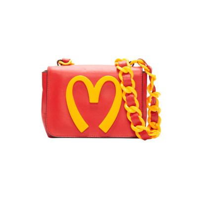 Moschino Clutch Leer in Rood