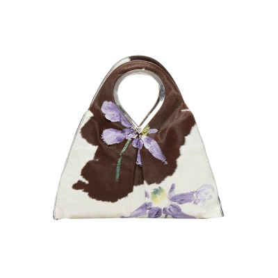 Versace Handtasche aus Leder in Violett
