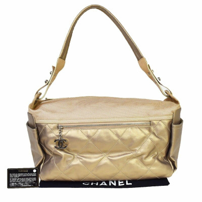 Chanel Paris Biarritz Tote Leather in Gold