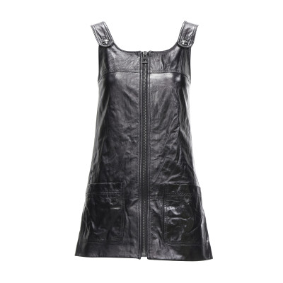 Christian Dior Kleid aus Leder in Schwarz