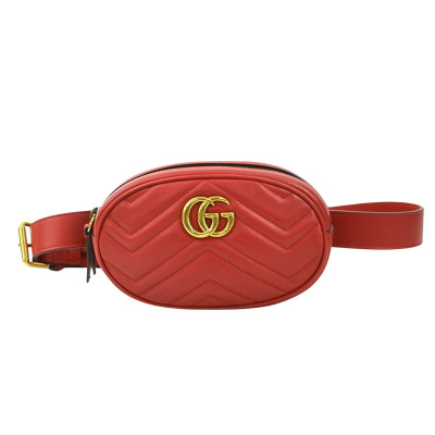 Gucci GG Marmont Mini aus Leder in Rot