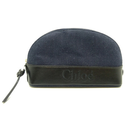 Chloé Clutch Bag Linen in Blue