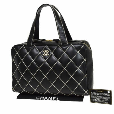 Chanel Wild Stitch Bag Leer in Zwart