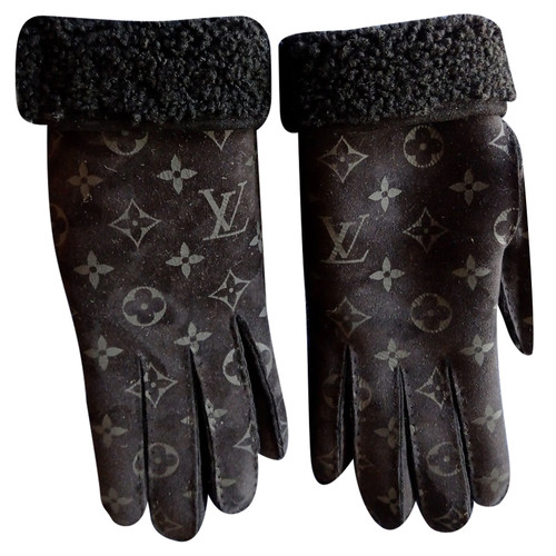 LOUIS VUITTON Women's Handschuhe aus Wildleder in Schwarz