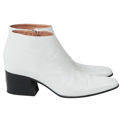 Acne Ankle boots Patent leather in White