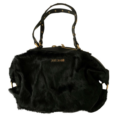 Just Cavalli Tote bag Leather in Black