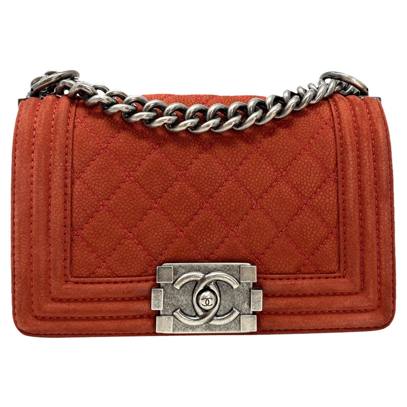 chanel red suede bag