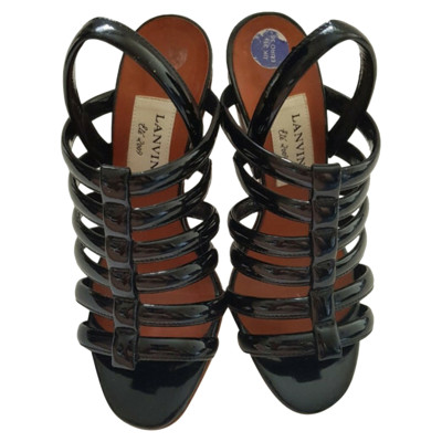 Lanvin Sandals Patent leather in Black