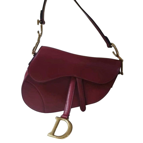CHRISTIAN DIOR Femme Saddle Bag aus Leder in Rot