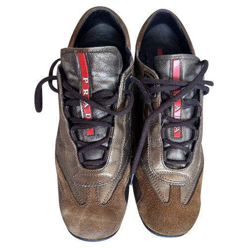 PRADA Damen Sneakers aus Leder in Braun Größe: EU 38