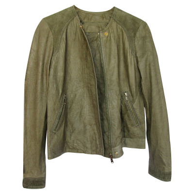 7 For All Mankind Jacket/Coat Leather in Green