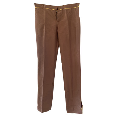 Gucci Trousers Silk in Brown