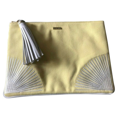 Melissa Odabash Clutch Bag Linen in Yellow