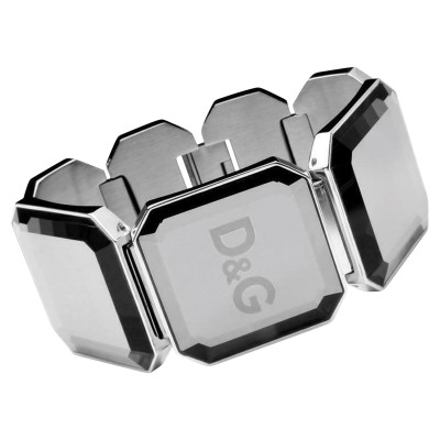 D&G Armreif/Armband aus Glas in Silbern
