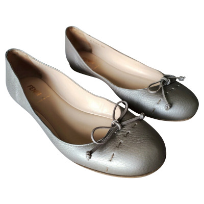 Fendi Slippers/Ballerinas Leather in Grey
