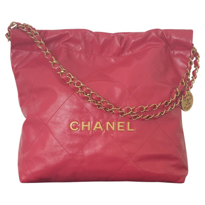 Chanel Tote bag Leer in Roze