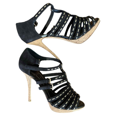 Christian Dior Sandals Suede in Black