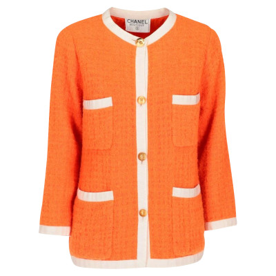 Chanel Jacket/Coat Wool in Orange