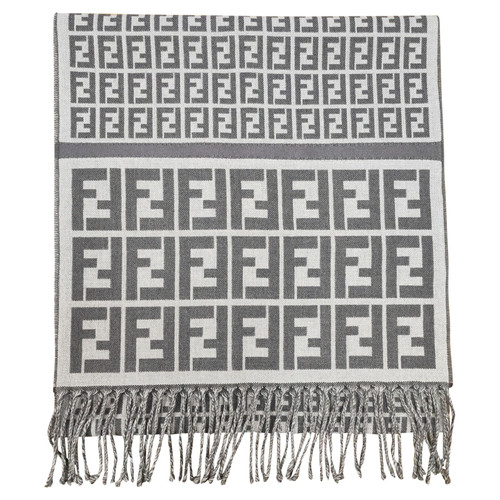 FENDI Damen Schal/Tuch aus Wolle in Grau | Second Hand