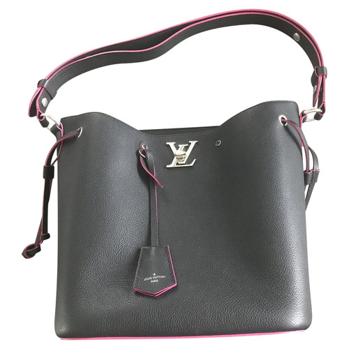 Louis Vuitton, Bags, Black And Pink Lock Me Bucket Tote