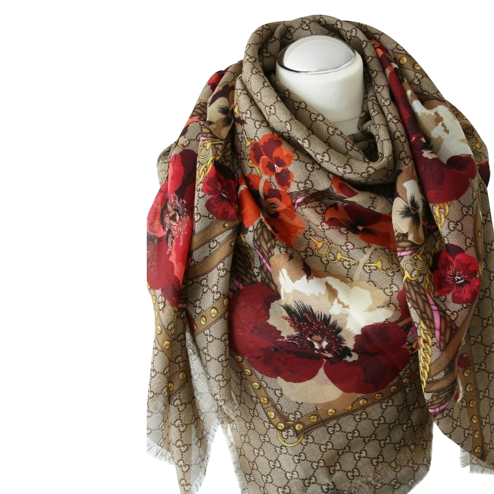 GUCCI Women's Schal/Tuch aus Wolle in Braun | Second Hand