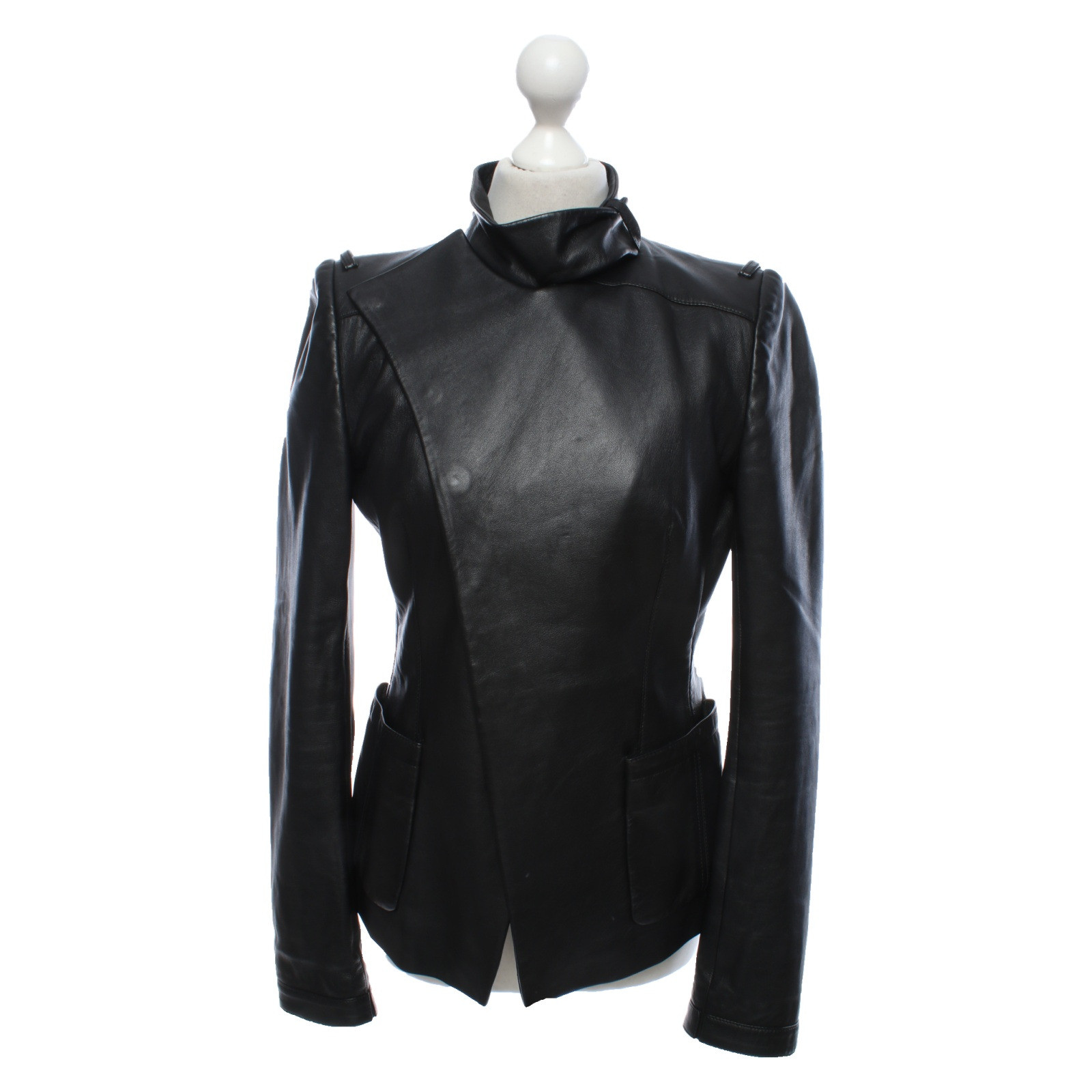 BALENCIAGA Women's Jacket/Coat Leather in Black Size: FR 42