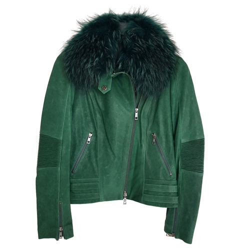 SLY 010 Damen Jacke/Mantel aus Leder in Grün Größe: DE 38