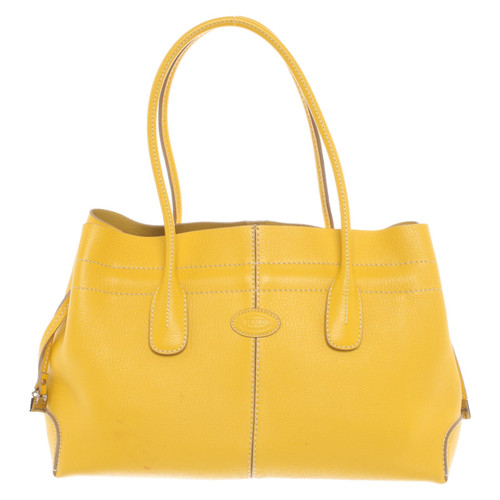 TOD'S Damen Handtasche aus Leder in Gelb | Second Hand