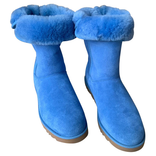 UGG AUSTRALIA Damen Stiefel aus Leder in Blau Größe: EU 38
